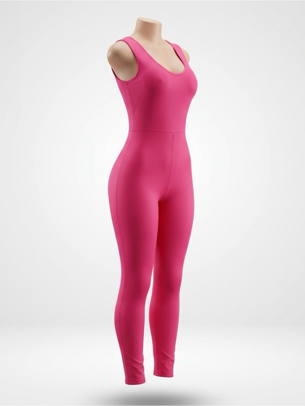 Fitted Sleeveless Pink Unitard Jumpsuit
